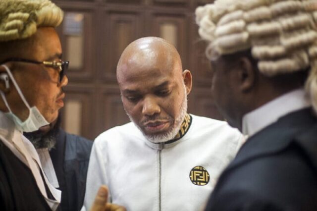 Nnamdi Kanu appeals conviction, challenges terrorism trial Lawyer, Courtroom, NMA, DSS, Court, Kanu