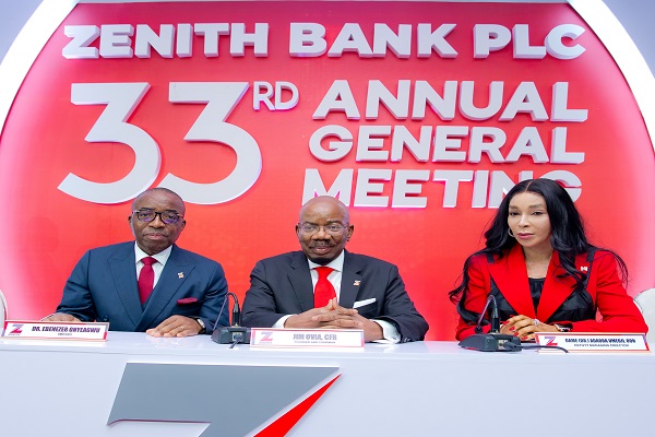 Zenith Bank 33rd Annual General Meeting Zenith Bank shareholders