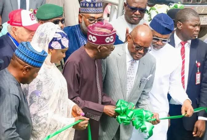 Tinubu inaugurating Abuja road Achebe