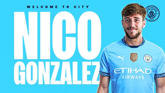 Nico Gonzalez joins Manchester City Gonzalez