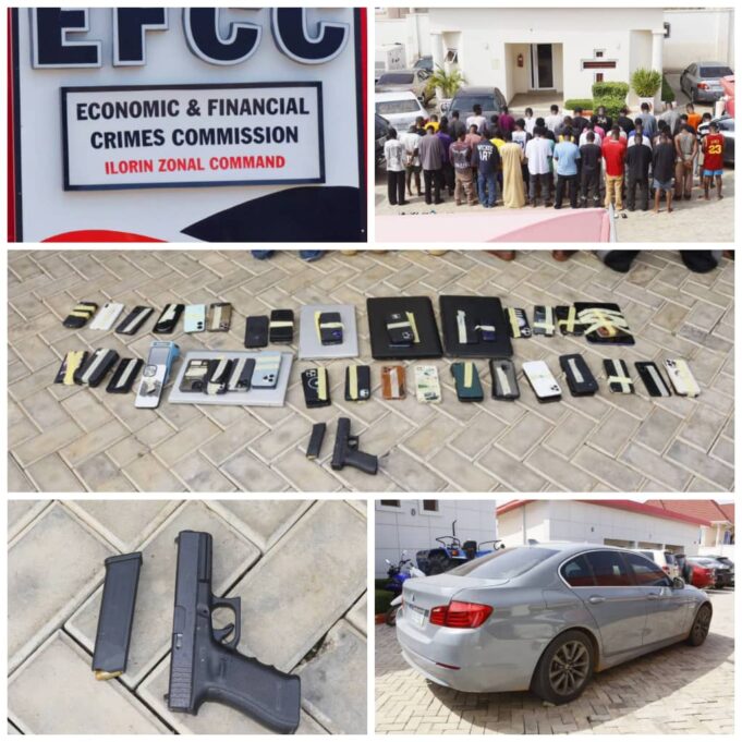 EFCC arrests 49 internet fraudsters, recovers loaded gun EFCC