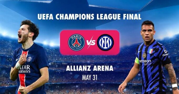 PSG vs Inter Milan in Champions League final PSG