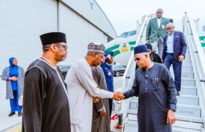 PHOTOS: Shettima arrives London to accompany Buhari’s remains to Nigeria Shettima