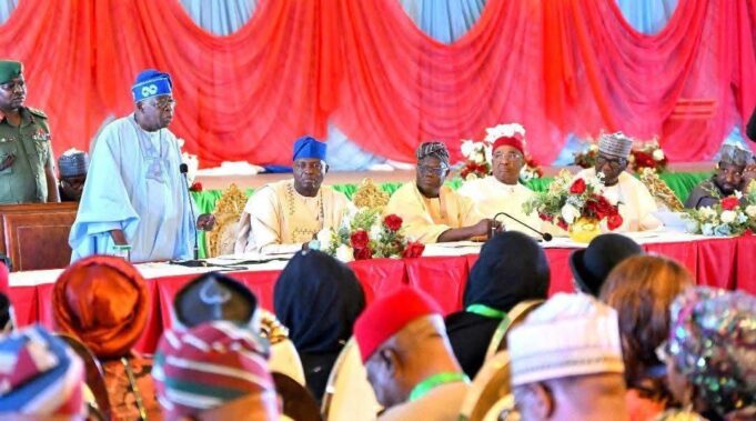 Tinubu with governors at APC NEC meeting Tinubu