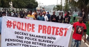 Sowore leads retired police officers’ protest in Abuja over pension scheme