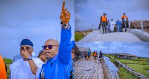 Aiyedatiwa inspects Obe-Nla walkway project, installs two Ilaje monarchs
