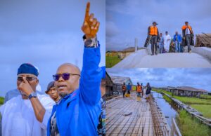 Aiyedatiwa inspects Obe-Nla walkway project, installs two Ilaje monarchs