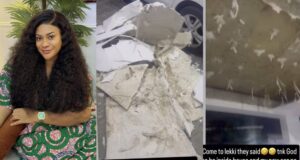 Actress Nkechi Blessing escapes unhurt as POP ceiling collapses