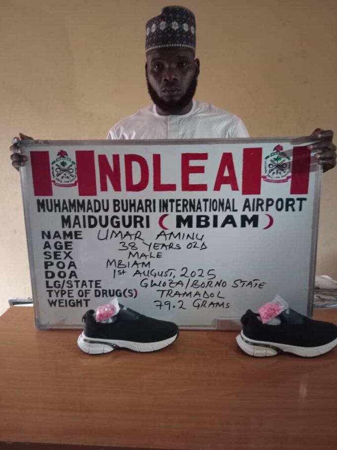 NDLEA recovers drugs hidden in footwear at Maiduguri airport Footwear