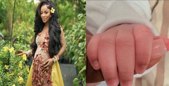Toke Makinwa welcomes baby girl Makinwa