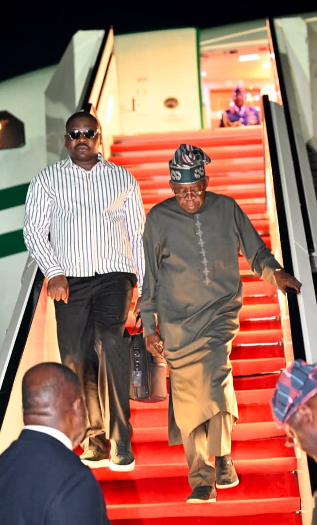 Tinubu returns to Abuja after vacation in France Tinubu