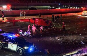 Medical helicopter crashes in California