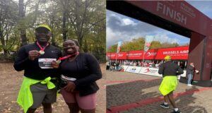 PHOTOS: Makinde, daughter complete Brussels Half Marathon in Belgium Brussels Half Marathon