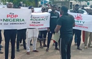 PDP members stage peaceful protest at U.S. Embassy over party crisis