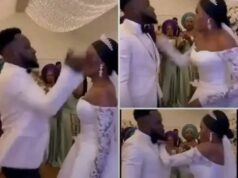 Wedding reception turns rowdy as Nigerian couple exchange slaps
