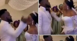Wedding reception turns rowdy as Nigerian couple exchange slaps
