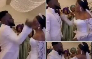 Wedding reception turns rowdy as Nigerian couple exchange slaps