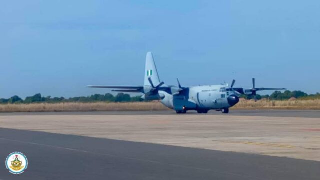 NAF C-130 aircraft lands safely in Banjul