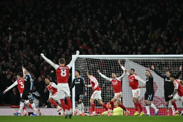 EPL: Arsenal end Aston Villa winning run as Man United, Chelsea stumble Arsenal