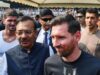 Fans throw objects, invade pitch as Messi visits India Fans