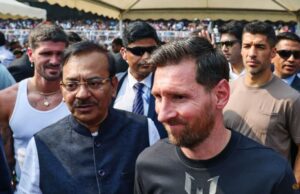 Fans throw objects, invade pitch as Messi visits India Fans
