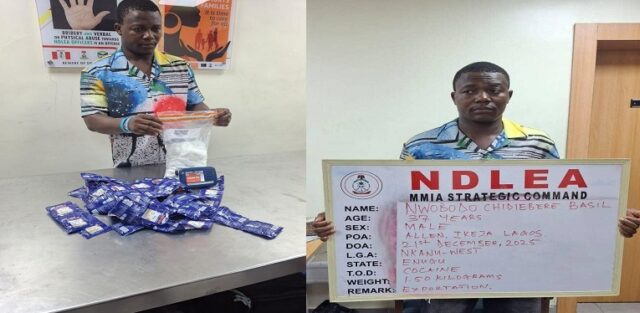 4 arrested as NDLEA intercepts UK-bound cocaine hidden in starch sachets at Lagos airport NDLEA