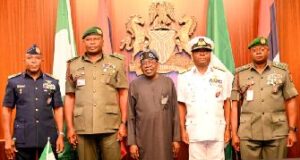 Tinubu meets service chiefs behind closed doors at Aso Rock