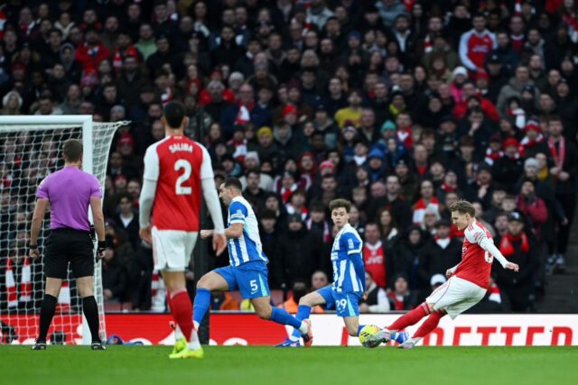 EPL: Arsenal beat Brighton to regain lead as Wirtz breaks Liverpool duck Arsenal