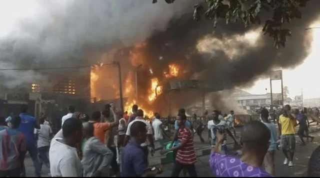 Lagos industrial estate engulfed in Fire