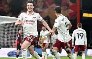 Rice double sends Arsenal six points clear after win at Bournemouth Premier League, Arsenal