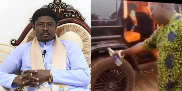 Rev. Father Muonso takes G-Wagon to traditionalist for blessings