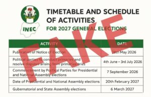 INEC denies release of 2027 election timetable