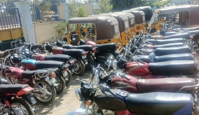 Police impound 172 motorcycles, tricycles over ban violations in Kano