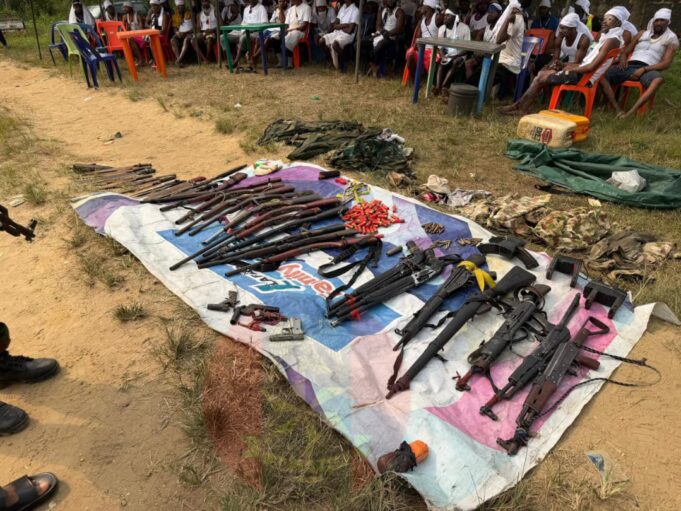 Arms recovered as 80 militants surrender to army in Cross River Militants