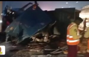 One dead, traffic disrupted as trucks collide on Otedola Bridge Trucks