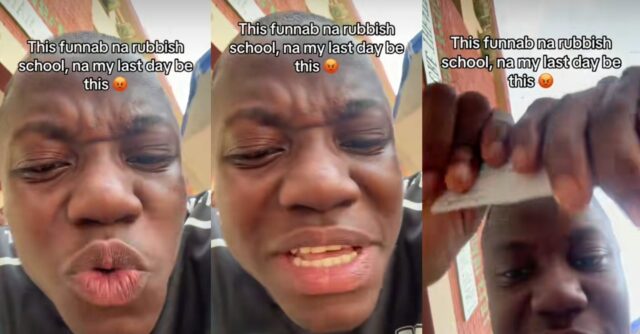 FUNAAB student tears ID card after lecturer allegedly discards ₦500,000 earring