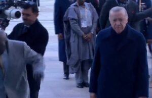 VIDEO: Tinubu falls at official reception in Turkey Tinubu