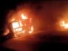 Three feared dead in Nasarawa highway bus fire