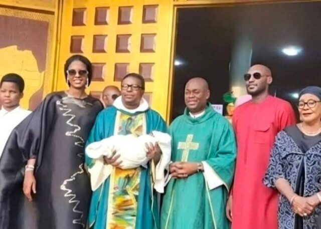 2Baba, Natasha dedicate first child in church 2Baba
