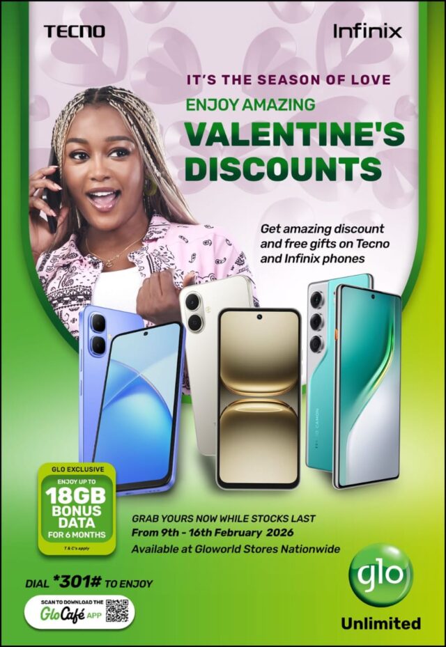 Glo launches Valentine smartphone deals with up to 18GB bonus data