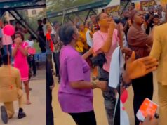 Drama as girlfriend interrupts boyfriend’s Valentine’s Day proposal to another lady