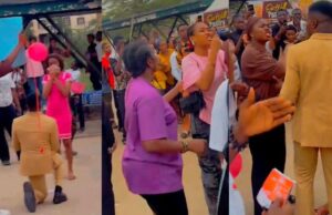Drama as girlfriend interrupts boyfriend’s Valentine’s Day proposal to another lady