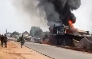 Fire razes filling station in Anambra