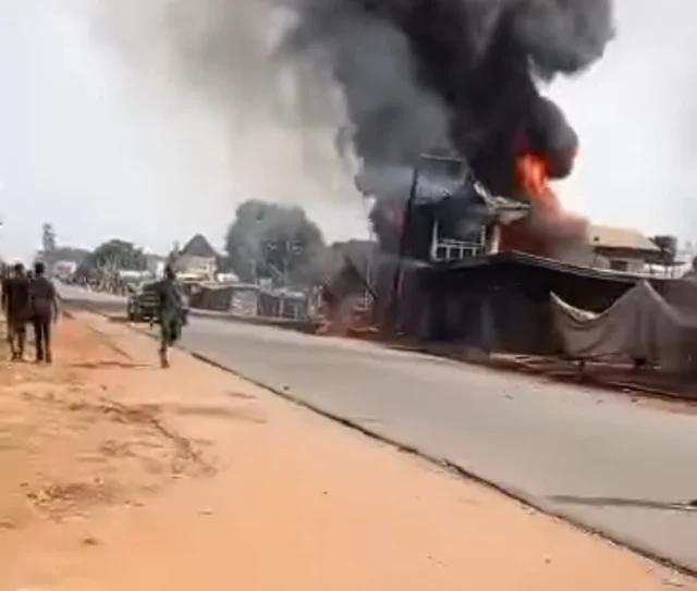 Fire razes filling station in Anambra