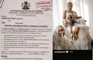 Adekunle Gold files for divorce against Simi