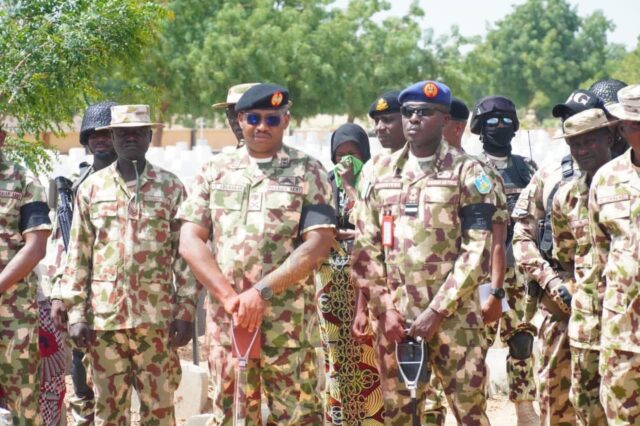 Theatre commander visits Mallam Fatori, praises troops for repelling ISWAP attack