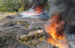 Navy destroys illegal oil storage site in Rivers Navy