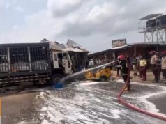 One dead, three injured as truck rams into tricycle in Lagos Truck