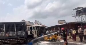 One dead, three injured as truck rams into tricycle in Lagos Truck