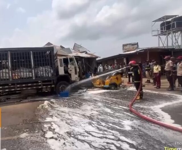 One dead, three injured as truck rams into tricycle in Lagos Truck